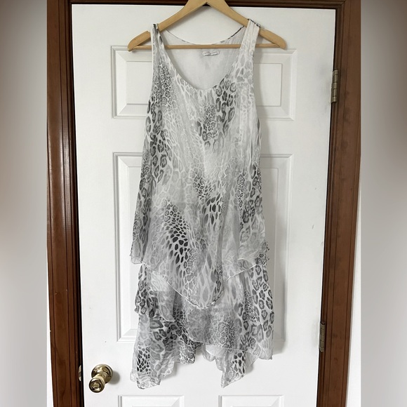 Made in Italy silk leopard print flowy sleeveless dress - Picture 1 of 2